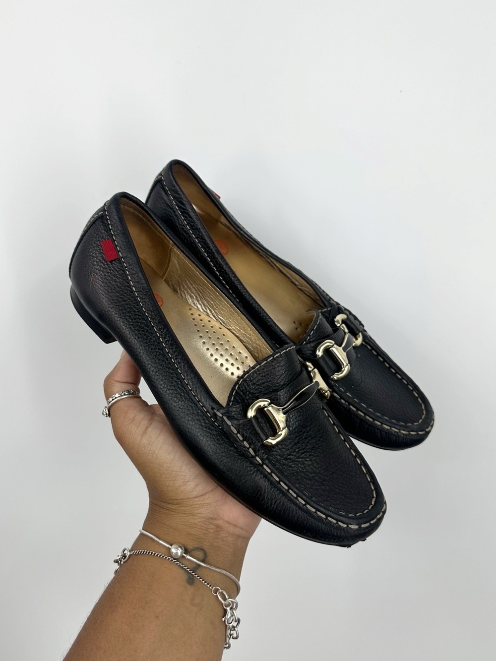 Marc Joseph Black Leather Loafers Women's Size 7.5